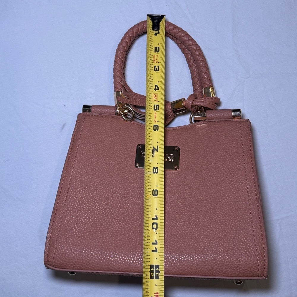 Bebe Los Angeles Dusty Rose Natalie Satchel HandBag Small EUC - Picture 15 of 16